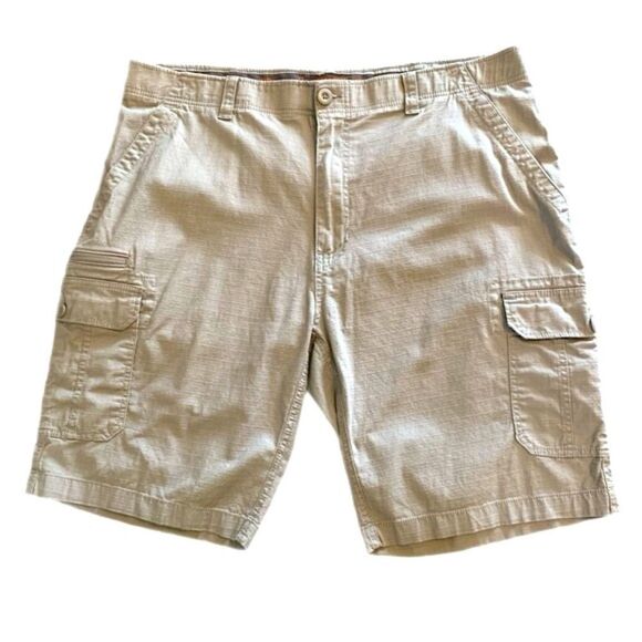 WEAR FIRST SHORTS MENS SIZE 42 KHAKI TAN RIPSTOP CARGO COTTON SPANDEX. - Picture 1 of 12